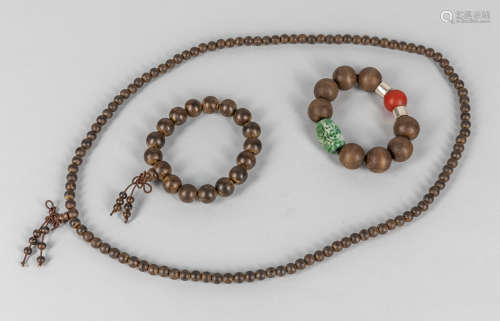 Set Chinese Agarwood Necklace & Bracelet