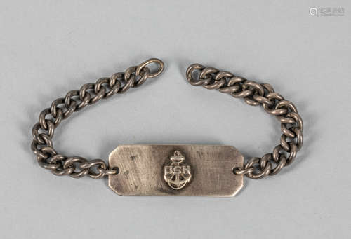 WWII US Navy ID Sterling Silver Bracelet