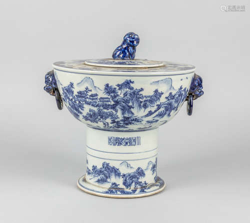 Chinese Export Blue & White Pot