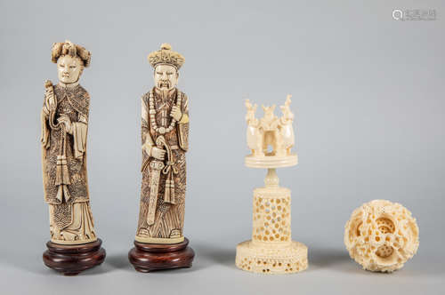 Group of Chinese Carved Decoration Figures