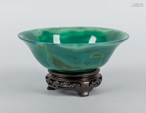 Large Chinese Carved Agate Bowl/Washer