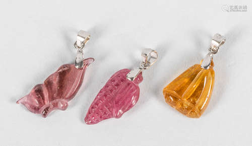 Group of Chinese Tourmaline Carvings