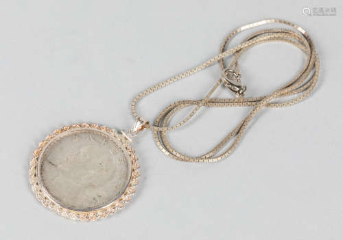 Chinese Coin Pendant Necklace 925