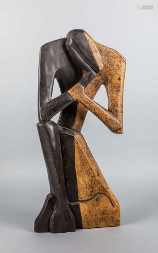 Art Deco Wood Carving Figure