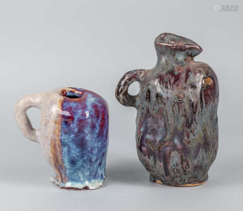 Group of Designed Flame Glazed Porcelains