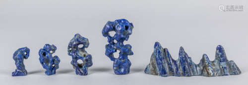 Group of Chinese Lapis Sculptures