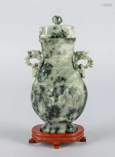 Chinese Export Jade Stone Vase