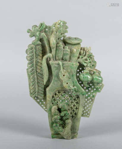 Chinese Jadeite Stone Carving of Vase