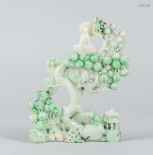 Chinese Jadeite Carving of Pine Tree