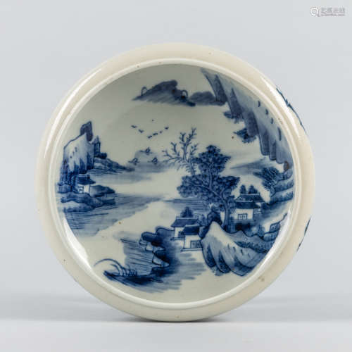 Chinese blue & White Porcelain Brush Washer