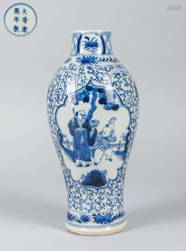 Chines Blue and White Porcelain Vase