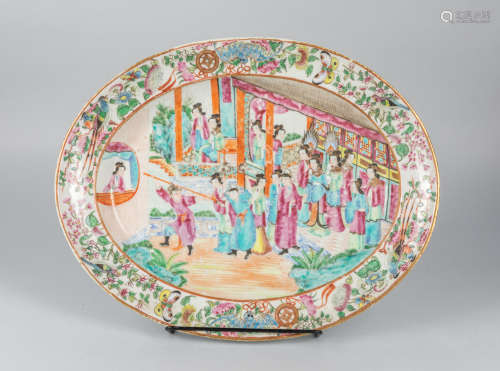 Large Chinese Famille Rose Porcelain Plate