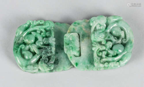 Chinese Jadeite Carving of Belt Buckle