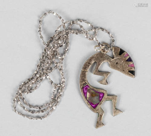 Collectible Navajo Silver Pendant Necklace