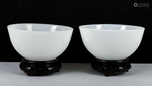 Pairs Chinese Emperor Type Jade Like Bowl