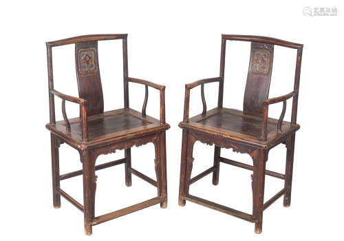 Pair Of Chinese Old Wood Chairs