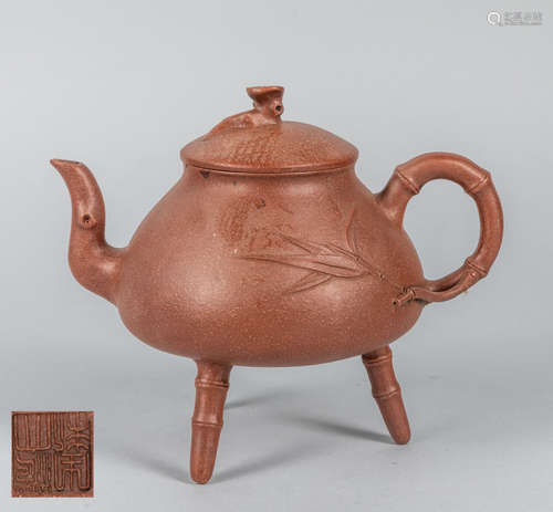 Tall Bamboo Type Zisha Tea Pot