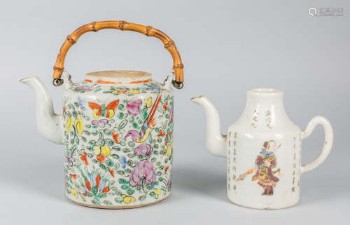 Chinese Export Famille Rose Porcelain Tea Pots