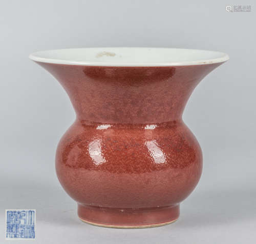 Chinese Red Glazed Porcelain Pot