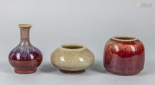 Group of Chinese Flamed Glazed Porcelains
