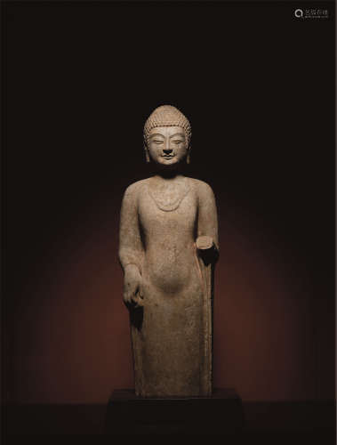 北齊 青石雕釋迦牟尼立像