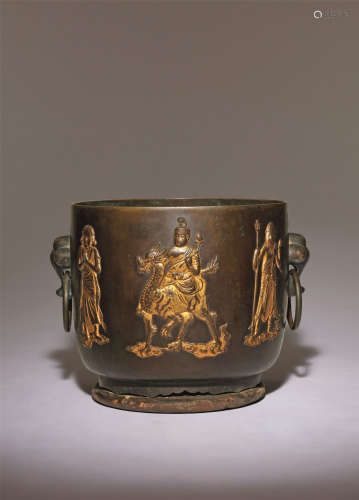 十七-十八世紀 仙人圖銅製大熏爐