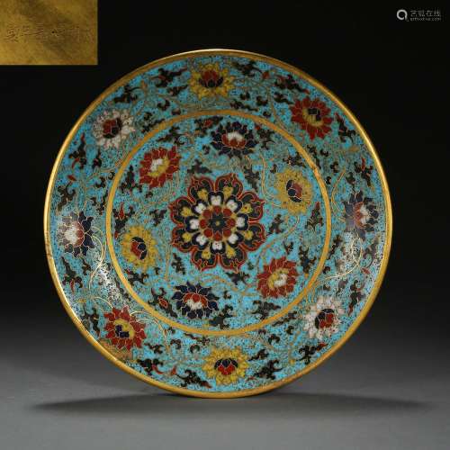 ANCIENT CHINESE CLOISONNE PLATE