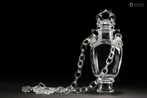 CHINESE QING DYNASTY CRYSTAL CHAIN BOTTLE