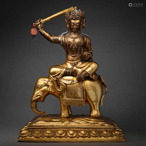 TIBETAN GILT BRONZE SEATED BUDDHA