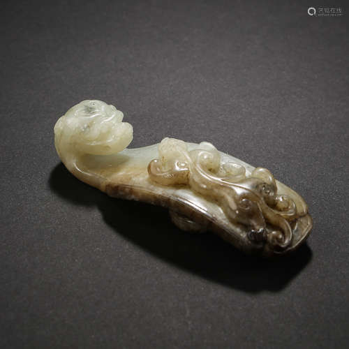 HETIAN JADE BELT BUCKLE, MING DYNASTY, CHINA