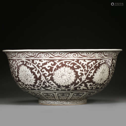 UNDERGLAZE RED BOWL, EARLY MING DYNASTY, CHINA