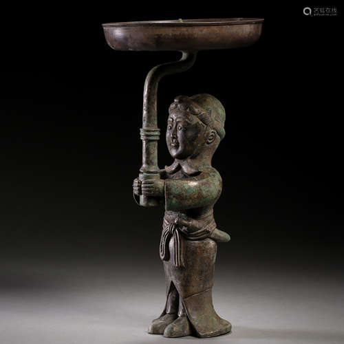 CHINESE HAN DYNASTY BRONZE LAMP