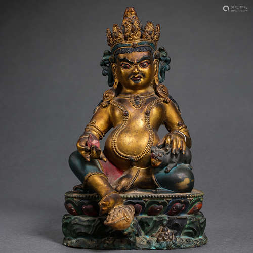 SEATED CHINESE GILT BRONZE BUDDHA