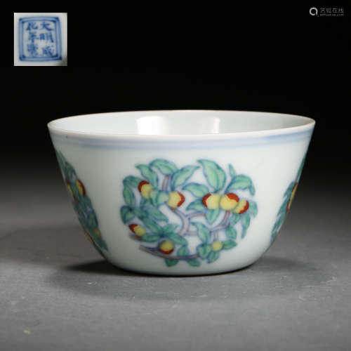CHINESE MING DYNASTY DOU CAI CUP