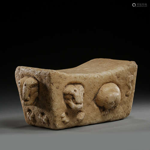 ANCIENT CHINESE WHITE STONE PILLOW