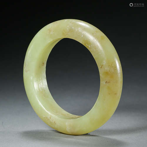 YELLOW JADE BRACELET, HONGSHAN PERIOD, CHINA