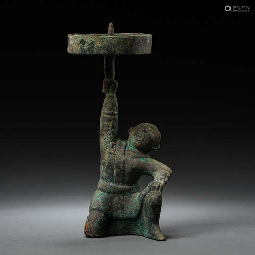 CHINESE HAN DYNASTY BRONZE LAMP