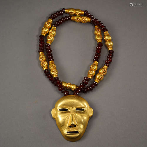 CHINESE HUNS CULTURE PURE GOLD MASK PURE GOLD TUBE