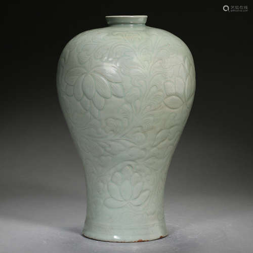 ANCIENT CHINESE CELADON PLUM BOTTLE