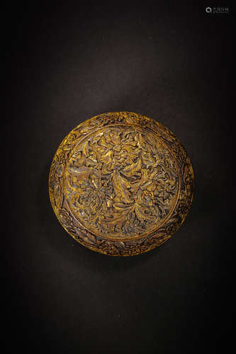 CHINESE GILT BRONZE POWDER BOX