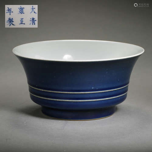 BLUE GLAZED BOWL, QING DYNASTY, CHINA