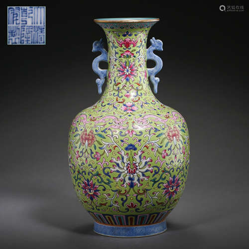 CHINESE QING DYNASTY FAMILLE ROSE AMPHORA