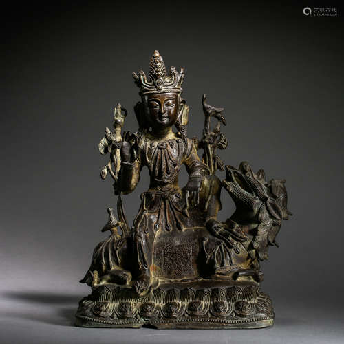 ANCIENT CHINESE BRONZE SEATED BUDDHA