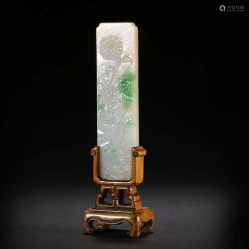 CHINESE QING DYNASTY JADEITE TABLE SCREEN