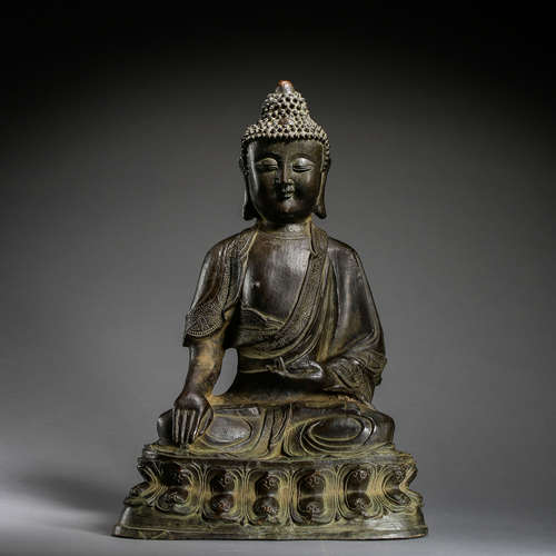 ANCIENT BRONZE SITTING BUDDHA