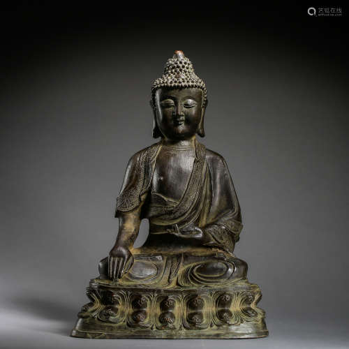 ANCIENT BRONZE SITTING BUDDHA