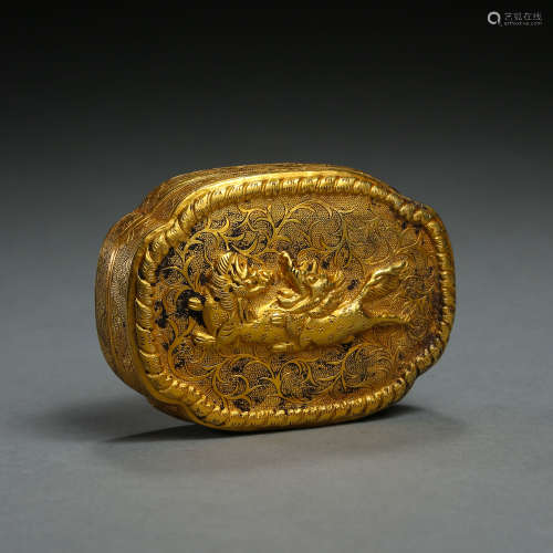 CHINA TANG DYNASTY FINE GOLD POWDER BOX