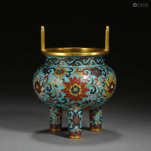 CHINESE QING DYNASTY CLOISONNE INCENSE BURNER