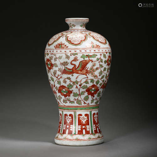 MING DYNASTY, JIAJING WANLI  CHINESE PLUM VASE WITH FLOWER PATTERN