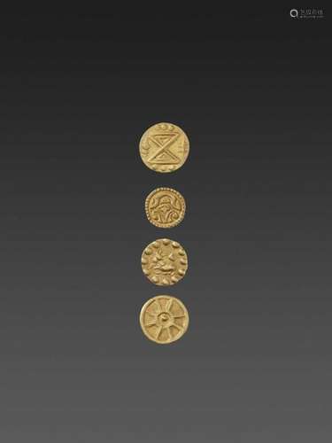 Four Late Pyu Gold Coins